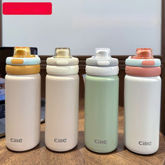 Portable Stainless Steel Straw Cup, Insulated Tumbler For Students And Children
