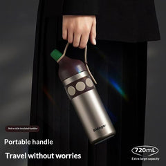 Womens Retro-style Large-capacity Sports Portable Car Water Bottle