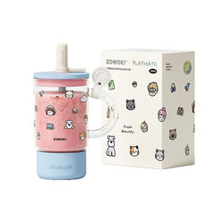 Creative Cartoon-Printed Large-Capacity Borosilicate Glass Mug