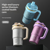 Insulated Cup With A Handle Portable Straw Water Bottle