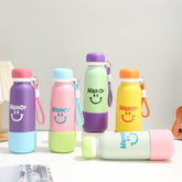 Stainless Steel Portable Handle Straw Sports Water Bottle
