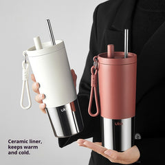 New Car Ceramic Water Cup Portable Cold-Keeping Coffee Mug