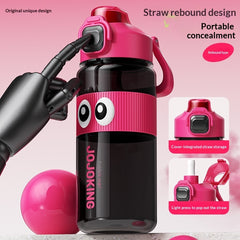 PCTG Straw-Infused Bounce-Back Leak-Proof Large-Capacity Portable Water Bottle