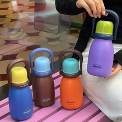 Portable Handle Insulated Water Bottle With Straw