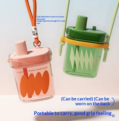 Dopamine-colored Straw Water Bottle Portable And Stylish Large-capacity Cup