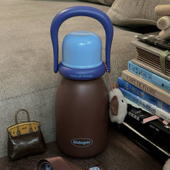 Portable Handle Insulated Water Bottle With Straw