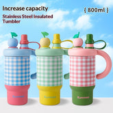Womens Large-capacity Stainless Steel Straw Mug
