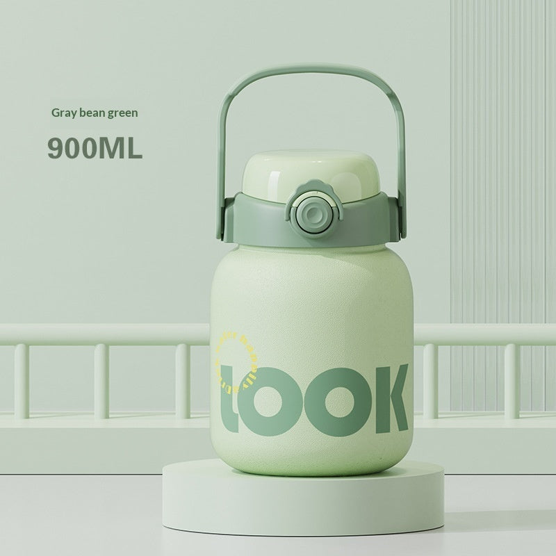 Cute And Convenient Large-capacity Cup With A Pop-top Straw