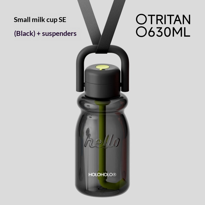 Portable Outdoor Travel Plastic Kids Straw Water Bottle