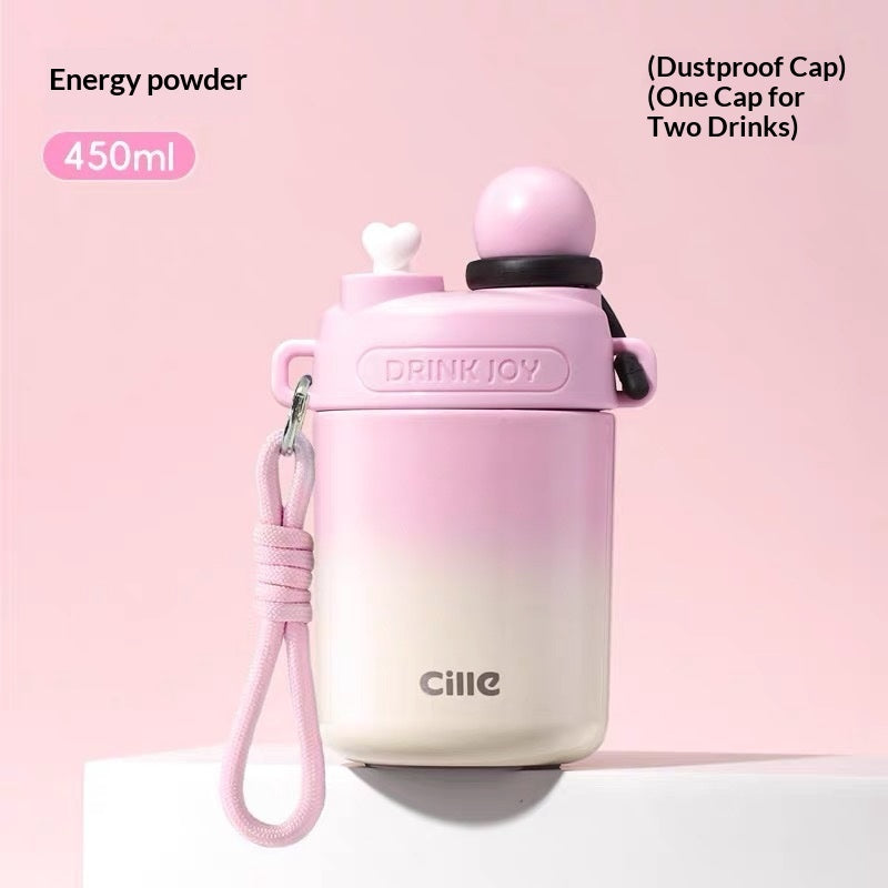 Stainless Steel Compact And Portable Straw Water Cup