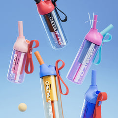 INS Sports Outdoor Portable High-Temperature Resistant Straw Water Bottle