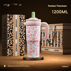 Household Item Leopard-print Straw Water Cup