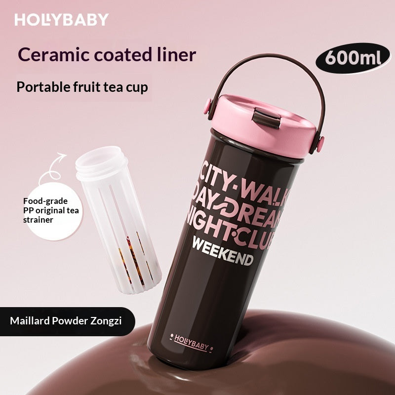 Portable, High-capacity Ceramic Car Water Cup