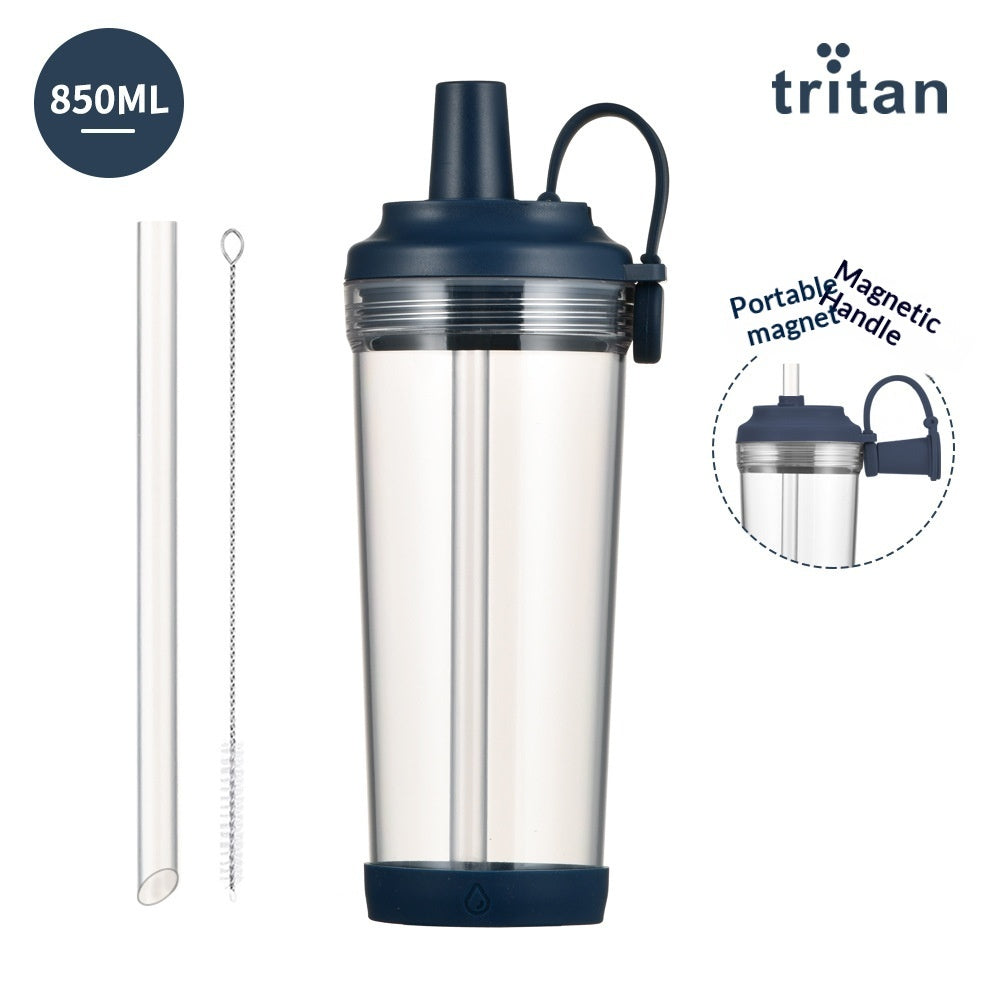 Portable Magnetic-Suction Handle BOBA Straw Water Bottle