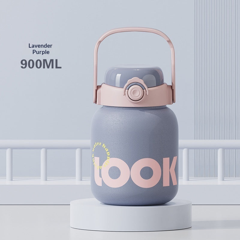 Cute And Convenient Large-capacity Cup With A Pop-top Straw