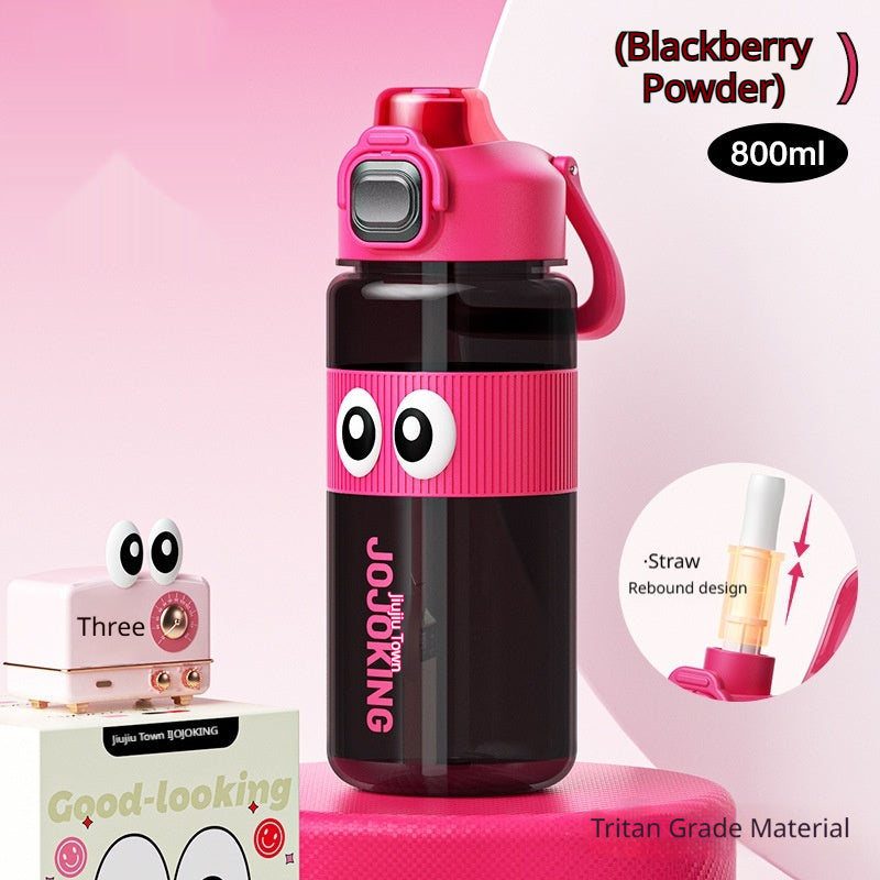 PCTG Straw-Infused Bounce-Back Leak-Proof Large-Capacity Portable Water Bottle