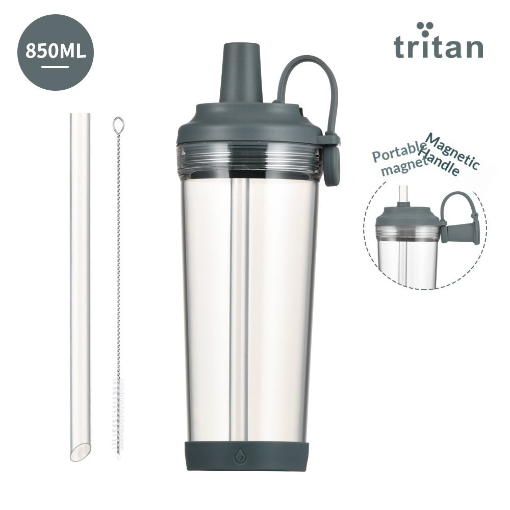 Portable Magnetic-Suction Handle BOBA Straw Water Bottle