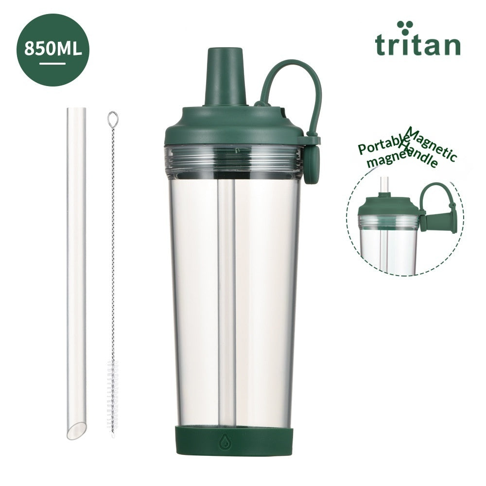 Portable Magnetic-Suction Handle BOBA Straw Water Bottle