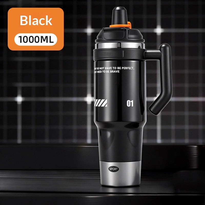 Large-capacity Straw Water Bottle Insulated Mug Portable Temperature-controlled Cup