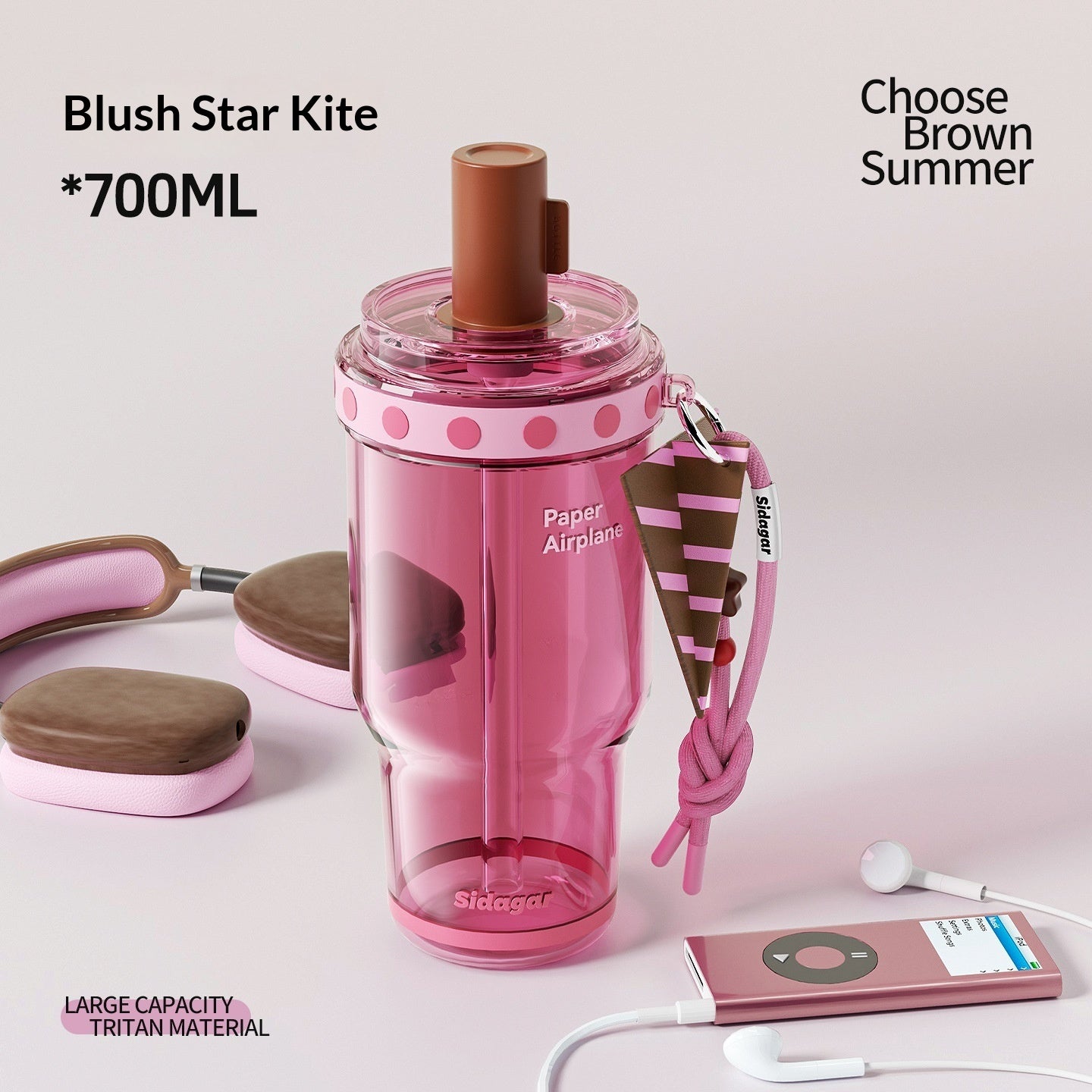 Portable Large-Capacity Plastic Water Bottle For Summer Car Use
