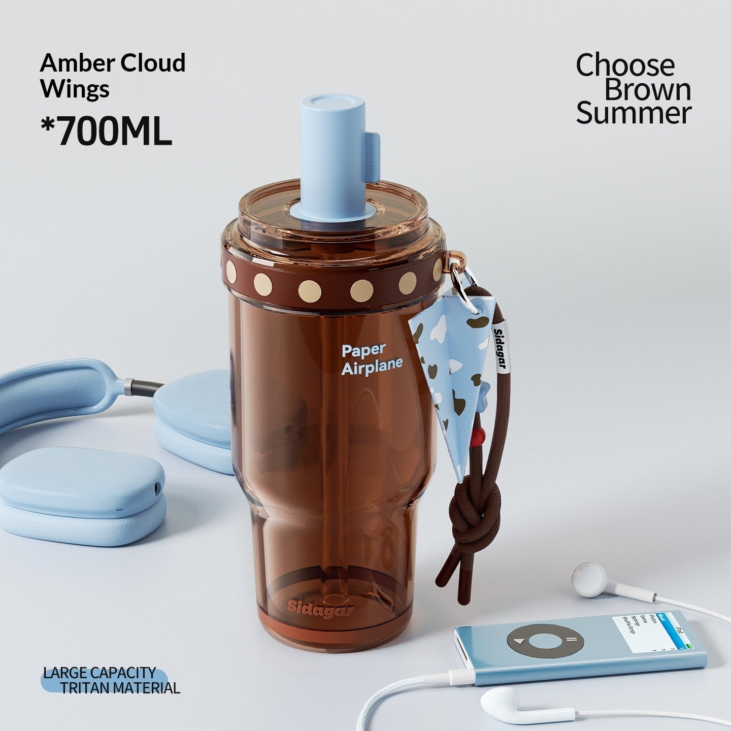 Portable Large-Capacity Plastic Water Bottle For Summer Car Use