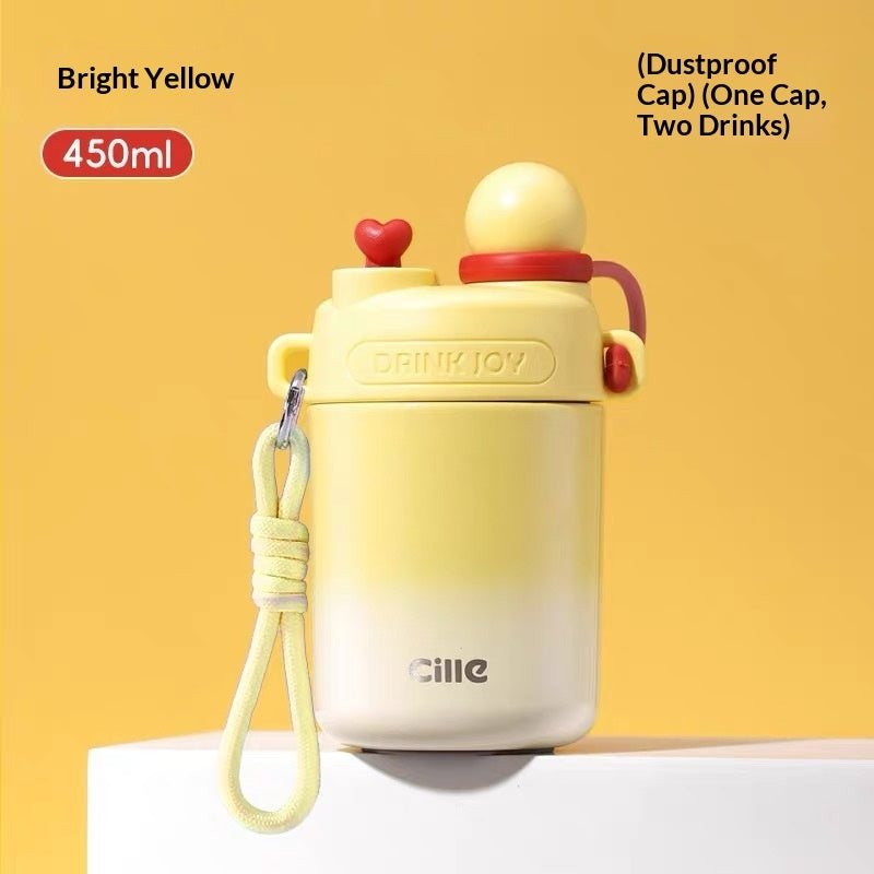 Stainless Steel Compact And Portable Straw Water Cup