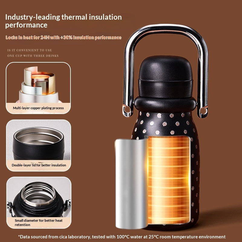 Womens New Exquisite Niche Straw Water Bottle