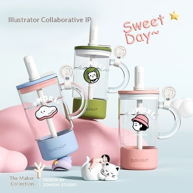 Large-capacity Straw Cup, Heat-resistant Cup For The Office