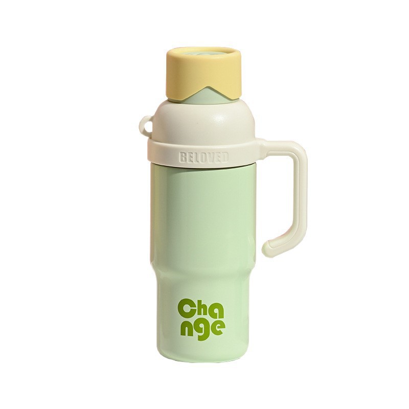 Stainless Steel Insulated Mug Large-capacity Straw Water Bottle