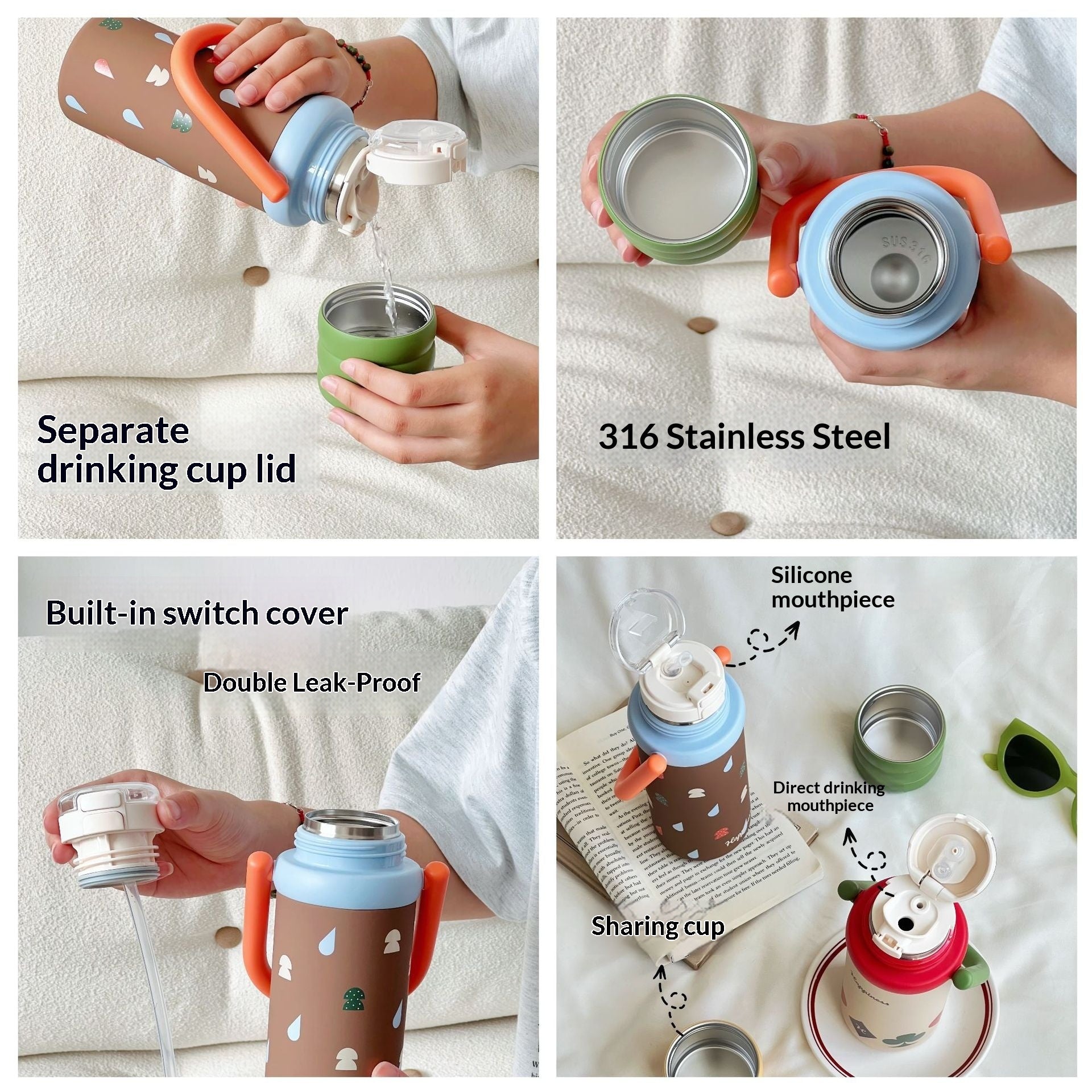 Handle 316 Stainless Steel Insulated Water Bottle