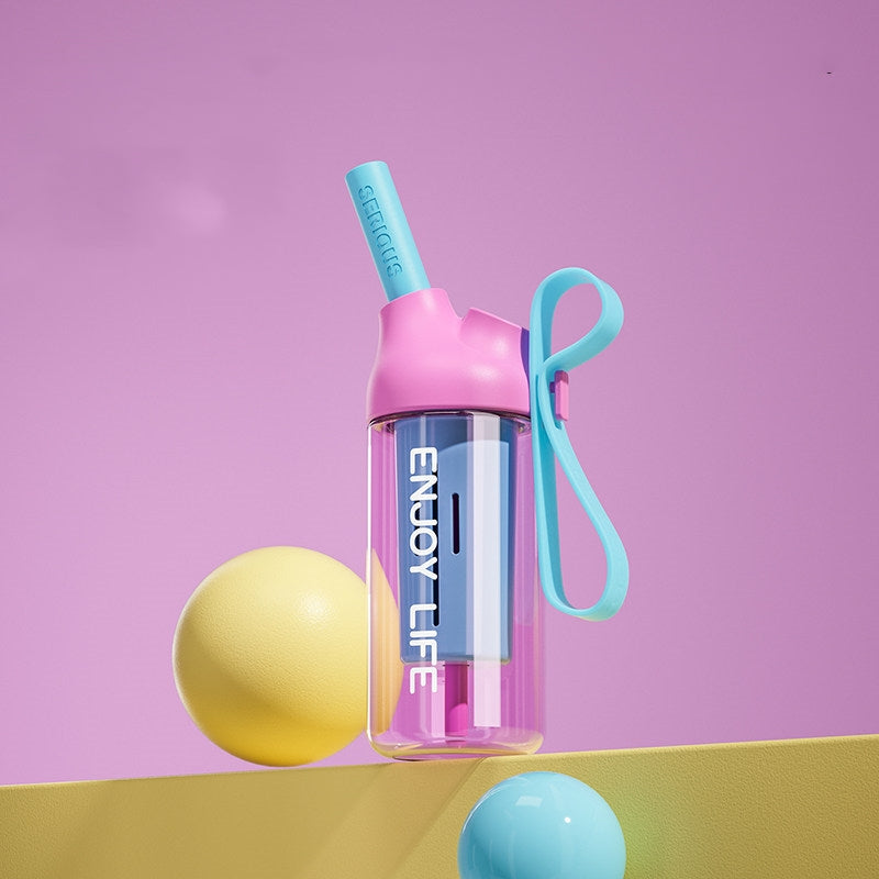 INS Sports Outdoor Portable High-Temperature Resistant Straw Water Bottle