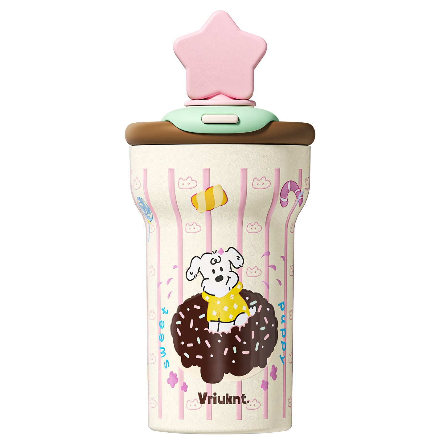VKT Insulated Cup New Straw-top Water Bottle Ceramic