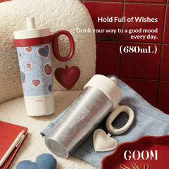 New Womens Thermal Straw Water Bottle