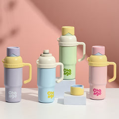 Stainless Steel Insulated Mug Large-capacity Straw Water Bottle