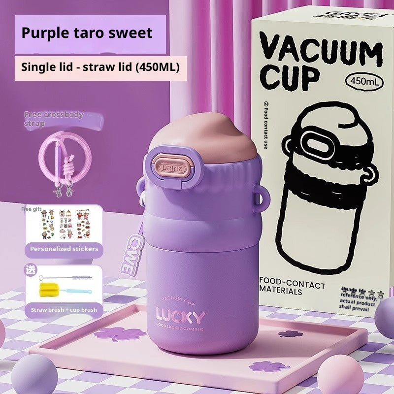 Insulated Straw Cup Perfect For Girls And Kids Compact And Portable