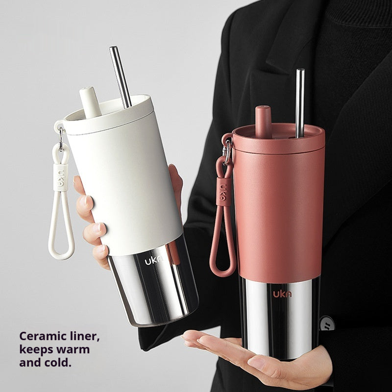 New Car Ceramic Water Cup Portable Cold-Keeping Coffee Mug
