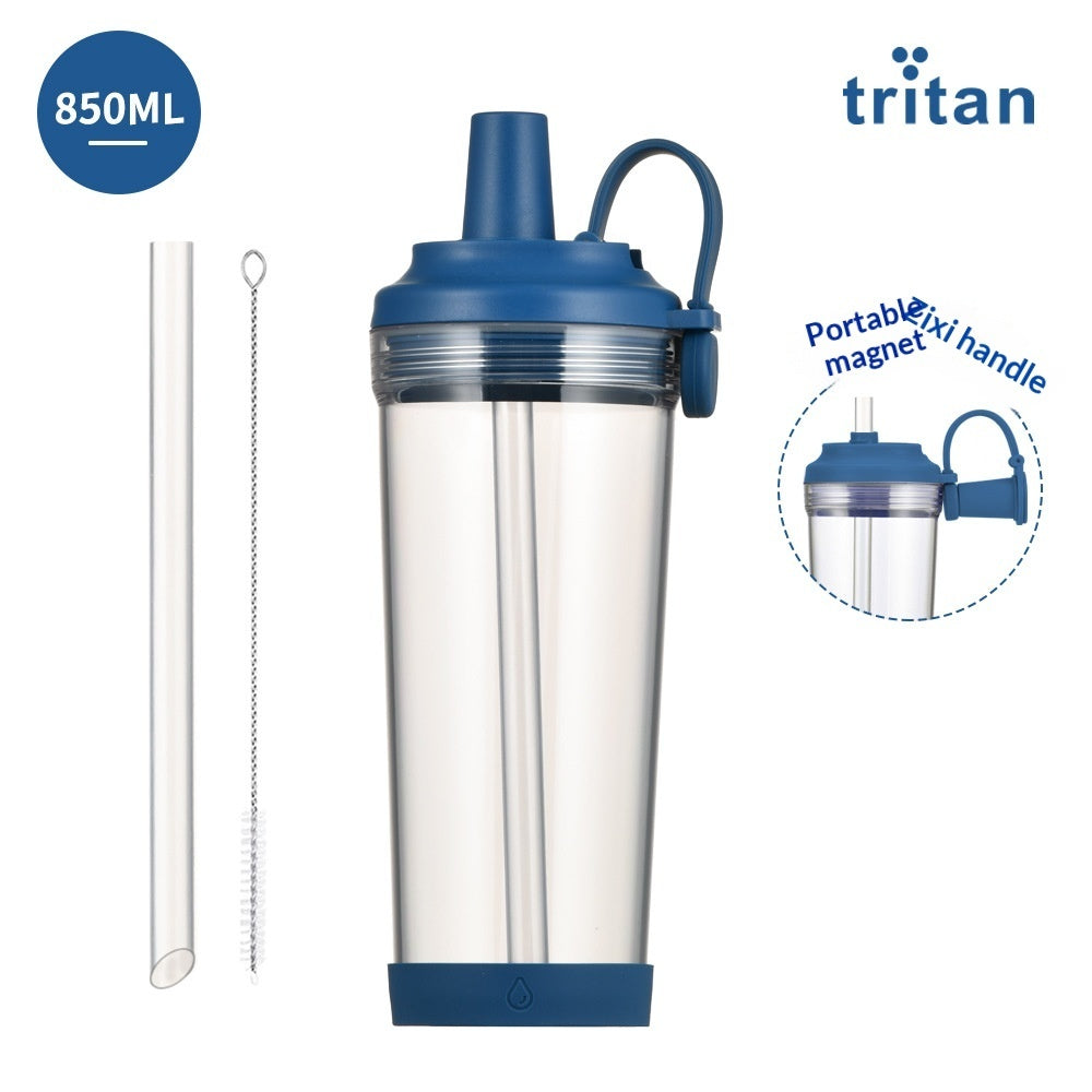 Portable Magnetic-Suction Handle BOBA Straw Water Bottle