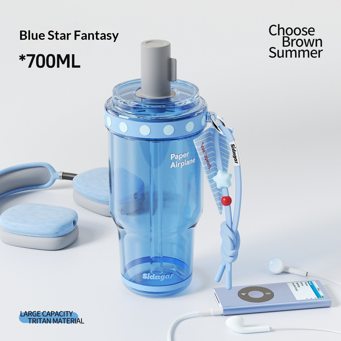 Portable Large-Capacity Plastic Water Bottle For Summer Car Use