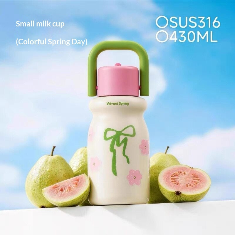Thermal Cup Girly Straw Water Bottle