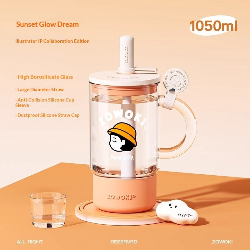 Large-capacity Straw Cup, Heat-resistant Cup For The Office