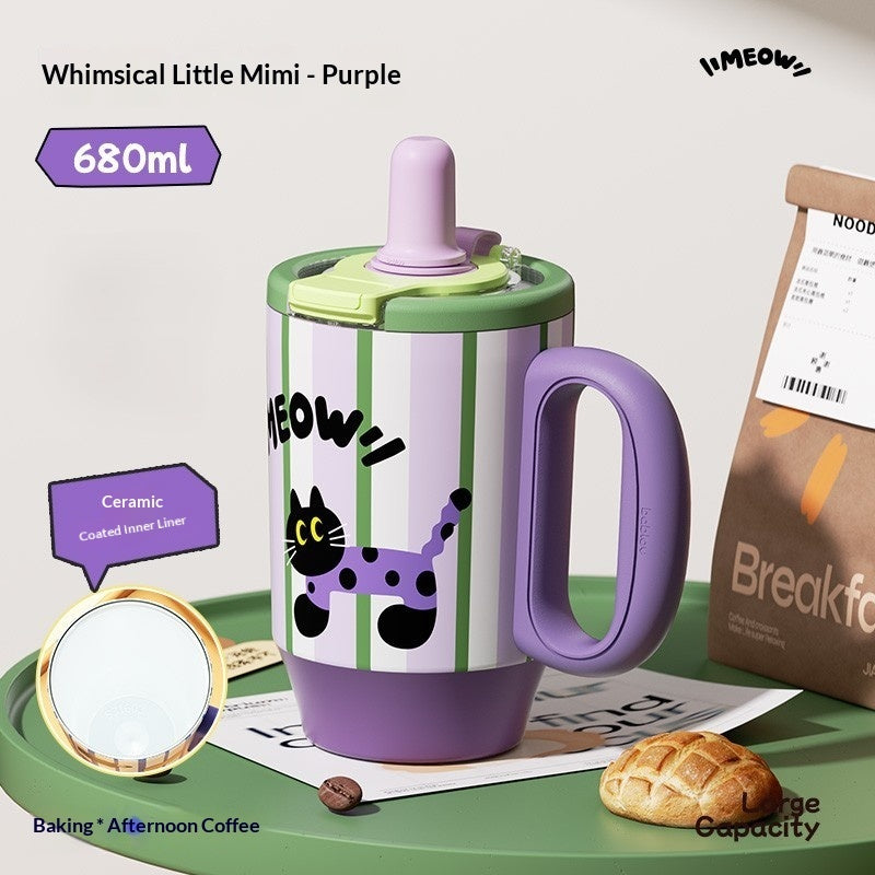 Large-capacity Mug With A Straw