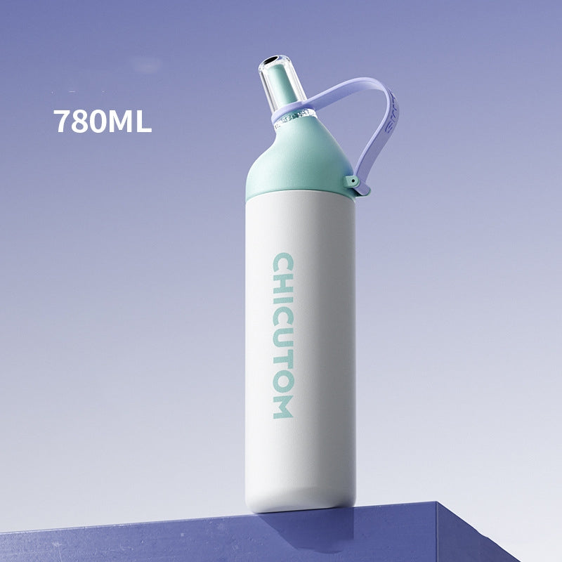 Thermal Mug With Straw Large Capacity Specially For Students Going To School