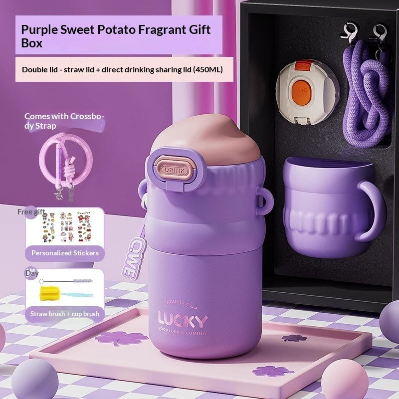 Insulated Straw Cup Perfect For Girls And Kids Compact And Portable
