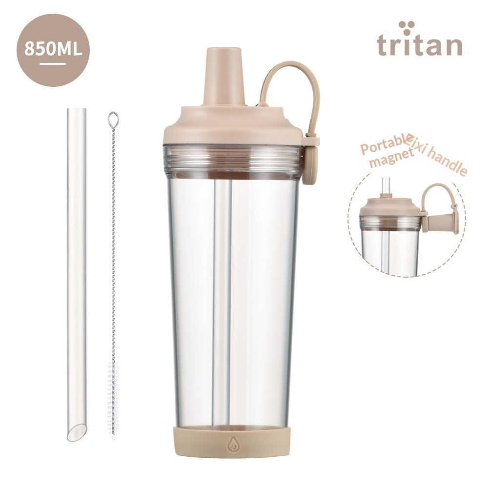 Portable Magnetic-Suction Handle BOBA Straw Water Bottle