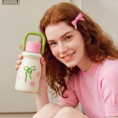 Thermal Cup Girly Straw Water Bottle
