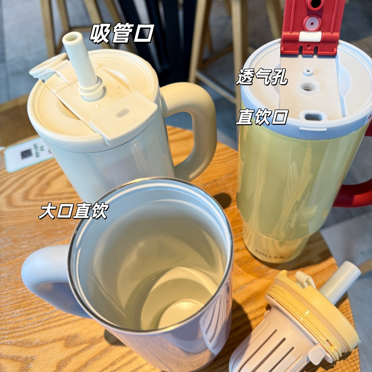 Large-capacity Ceramic And 316 Stainless Steel Insulated Mug With Handle And Straw