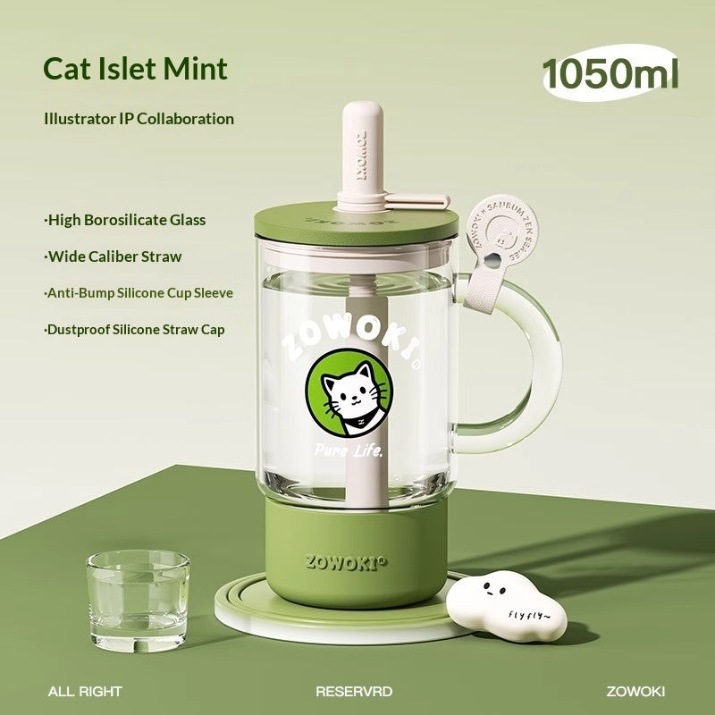 Large-capacity Straw Cup, Heat-resistant Cup For The Office