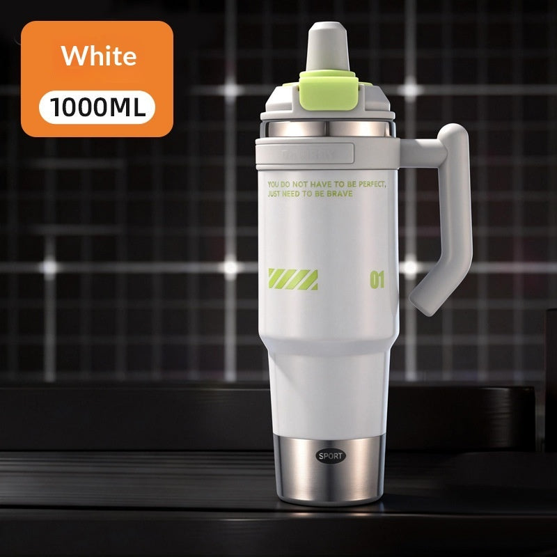 Large-capacity Straw Water Bottle Insulated Mug Portable Temperature-controlled Cup