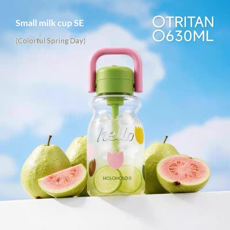 Thermal Cup Girly Straw Water Bottle