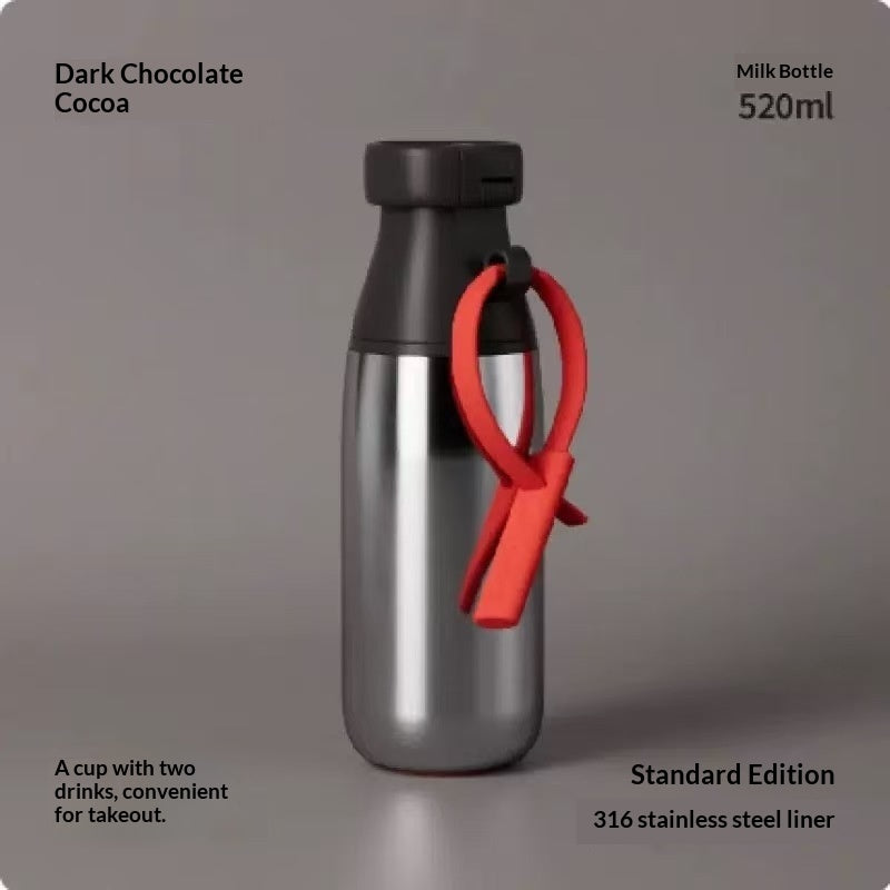 Milk Bottle With A 316 Stainless Steel Straw Cup